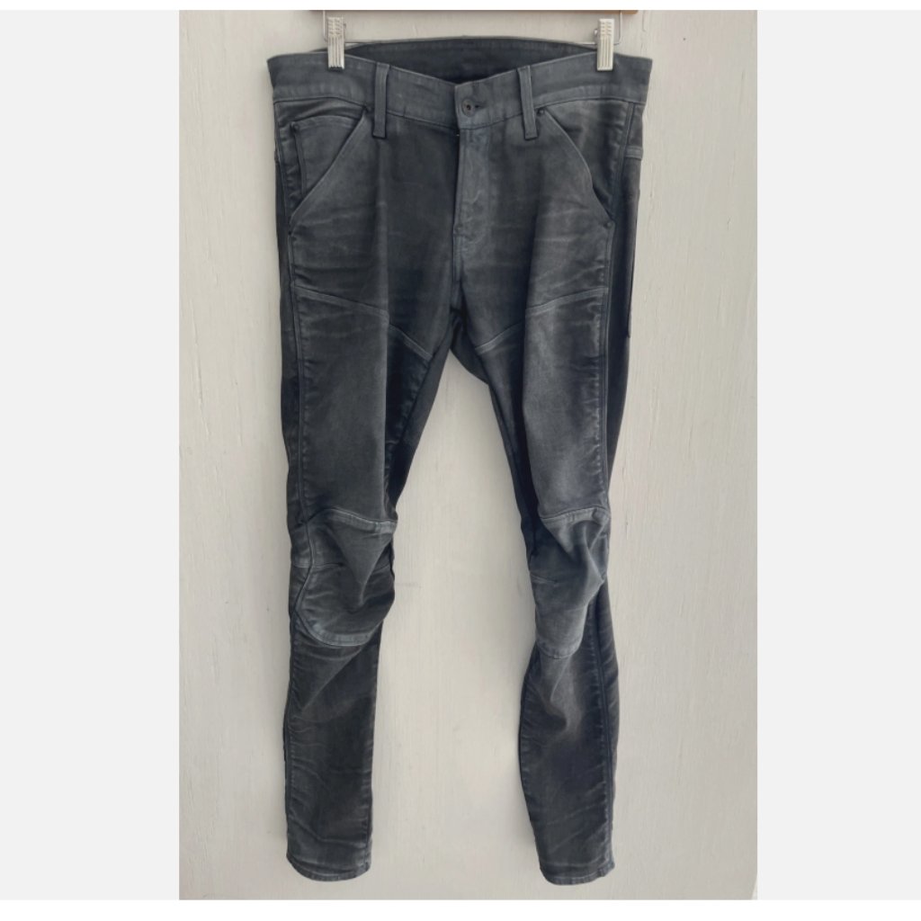 G Star Raw Mens 3d Slim Skinny Jeans Worn In Gray Stretch 5620 Size 33/34